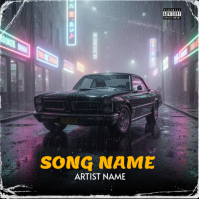 Black Neon Music Album Cover Album Cover Albumcover template