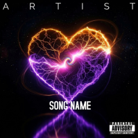 Black Neon Music Album Cover Album Cover Обложка альбома template