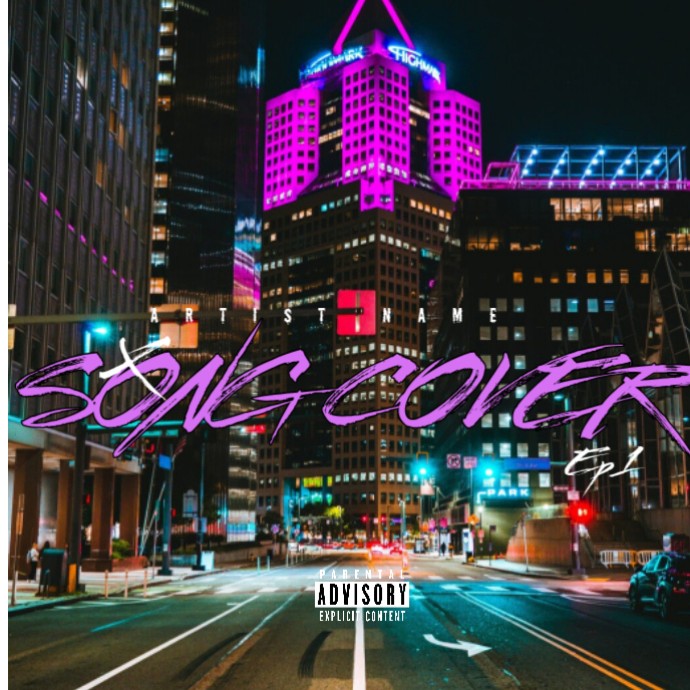 Black Neon Music Album Cover Album Cover Template | PosterMyWall