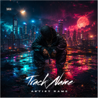 Black Neon Music Album Cover Album Cover Обложка альбома template