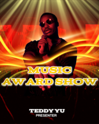 Black Neon Music Award Show Instagram Portrait template