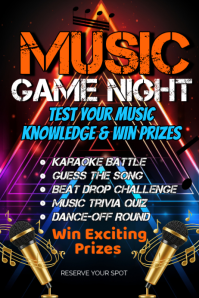 Black Music Game Night Poster Template