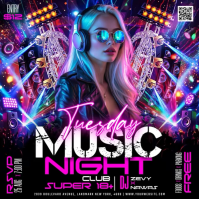 Purple Music Night Event Pos Instagram Template