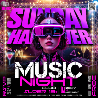 Black Music Night Post Instagram Template