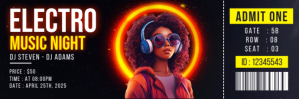 Black Neon Music Night Twitter Banner template