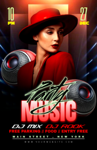 Sort Music Party Halv side bred Template