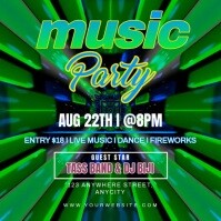 Black Neon Music Party Instagram Post Instagram-bericht template