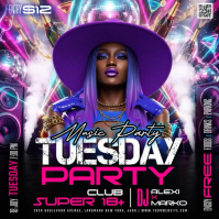 Black Neon Music Party Instagram Post Video Instagram-opslag template