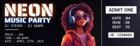 Black Neon Music Party Twitter Banner template