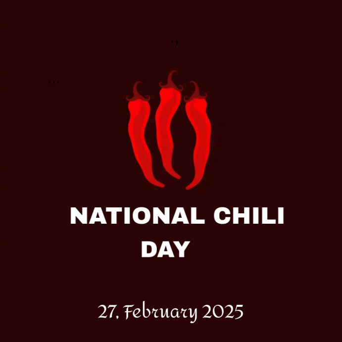 Black neon national chili day Publicação no Instagram template