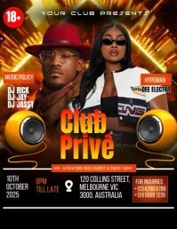 Black Neon Neon Private Club  Flyer (us Letter) template