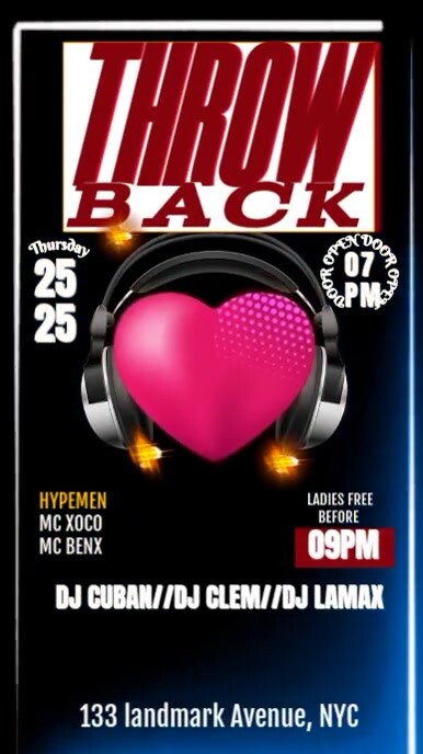 Black Neon Neon throw back Thursday Digital Display (9:16) template