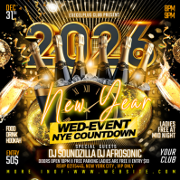Black Neon New Year 2026 Nye Countdown Flyer Instagram Post template