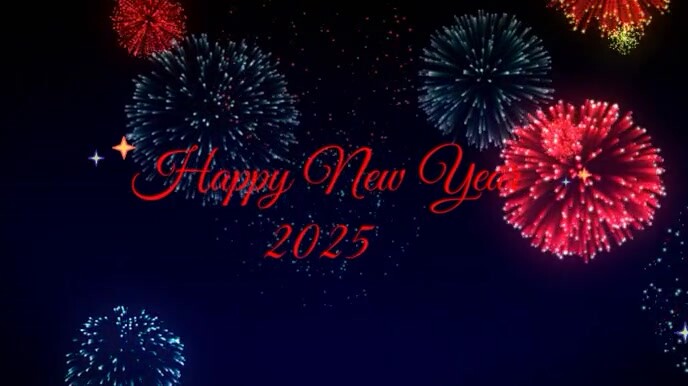 Black Neon New Year Vedio  Digital Display (16:9) template