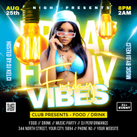 Black Neon Night Club Event Instagram Post Instagram-Beitrag template