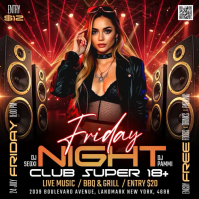 Black Neon Night Club Event Instagram Post Video template