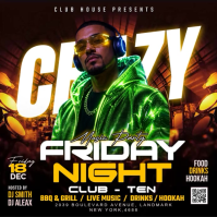 Black Neon Night Club Party Instagram Post Video Instagram-opslag template
