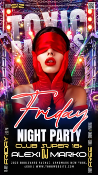 Schwarz Night Club Party Instagram Story Template