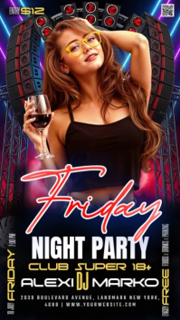 Sort Night Club Party เรื่องราวบน Instagram Template