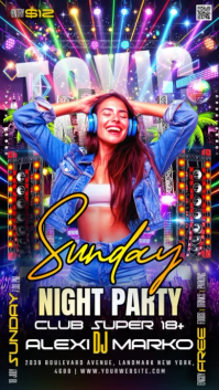 Black Night Club Party Indaba yaku-Instagram Template