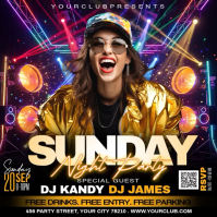 Black Night Party Post Instagram Template
