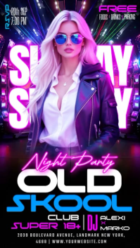 黑色 Night Party เรื่องราวบน Instagram Template