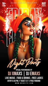 Black Neon Night Party Instagram Story Video template