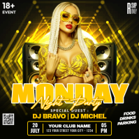 Black Night Party Квадрат Template