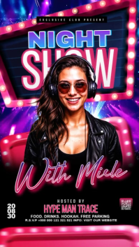 Black Neon Night Show Event Digital Display Video Affichage numérique (9:16) template