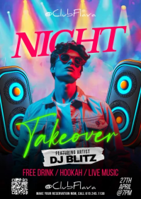 Black Neon Nightclub Event A5 Video template
