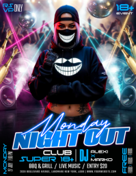Black Neon Nightclub Event Flyer Iflaya (Incwadi ye-US) template