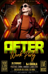 Black Neon Nightclub Event Half Page Wide Video template