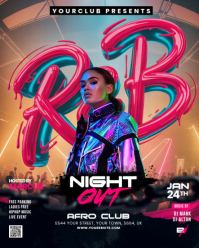 Black Neon Nightclub Event Instagram Portrait template