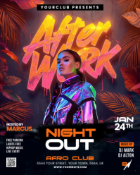 Black Neon Nightclub Event Instagram Portrait template