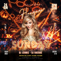Black Neon Nightclub Event Instagram Post template