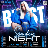 Black Neon Nightclub Event Instagram Post template