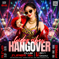 黑色 Nightclub Event Instagram-bericht Template
