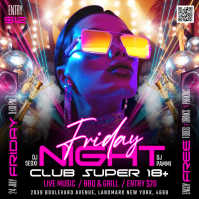 Black Neon Nightclub Event Instagram Post template