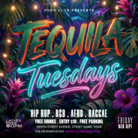 Black Neon Nightclub Event Instagram Post template