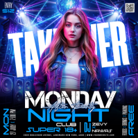 Black Neon Nightclub Event Instagram Post template