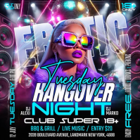 Black Neon Nightclub Event Instagram Post Video Wpis na Instagrama template
