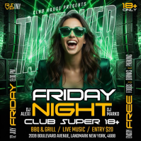 Black Neon Nightclub Event Instagram Post Video template