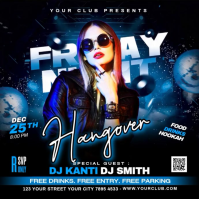 Black Nightclub Party โพสต์บน Instagram Template