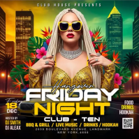 Black Neon Nightclub Event Instagram Post Video Iphosti le-Instagram template