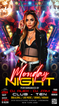 สีดำ Nightclub Event Historia de Instagram Template
