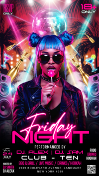 Black Neon Nightclub Event Instagram Story template