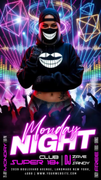 Black Neon Nightclub Event Instagram Story Video template