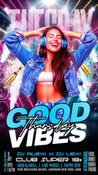 Black Neon Nightclub Event Instagram Story Video Instagram-verhaal template