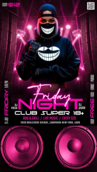 Sort Nightclub Event เรื่องราวบน Instagram Template