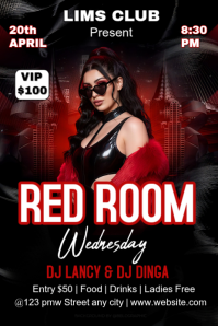 Black Nightclub Event Pinterest Graphic Template